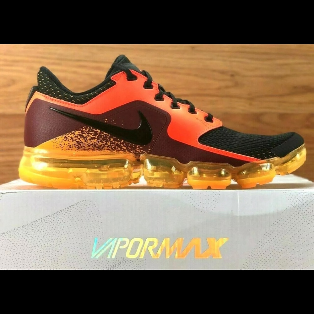 Nike Air Vapormax Shoes Crimson Orange Black